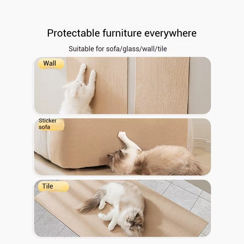 Cat Scratching Mat Self-Adhesive Trimmable Carpet Cat Scratching Post Carpet for Anti-Scratching Sofa Furniture Protection