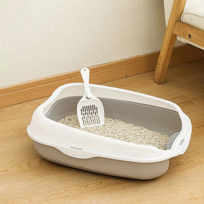 Semi-Enclosed Litter Box Spatter-Proof Cat Toilet Large Kitten Cleaning Supplies Large Cat Poop Bowl Pet Bupplies