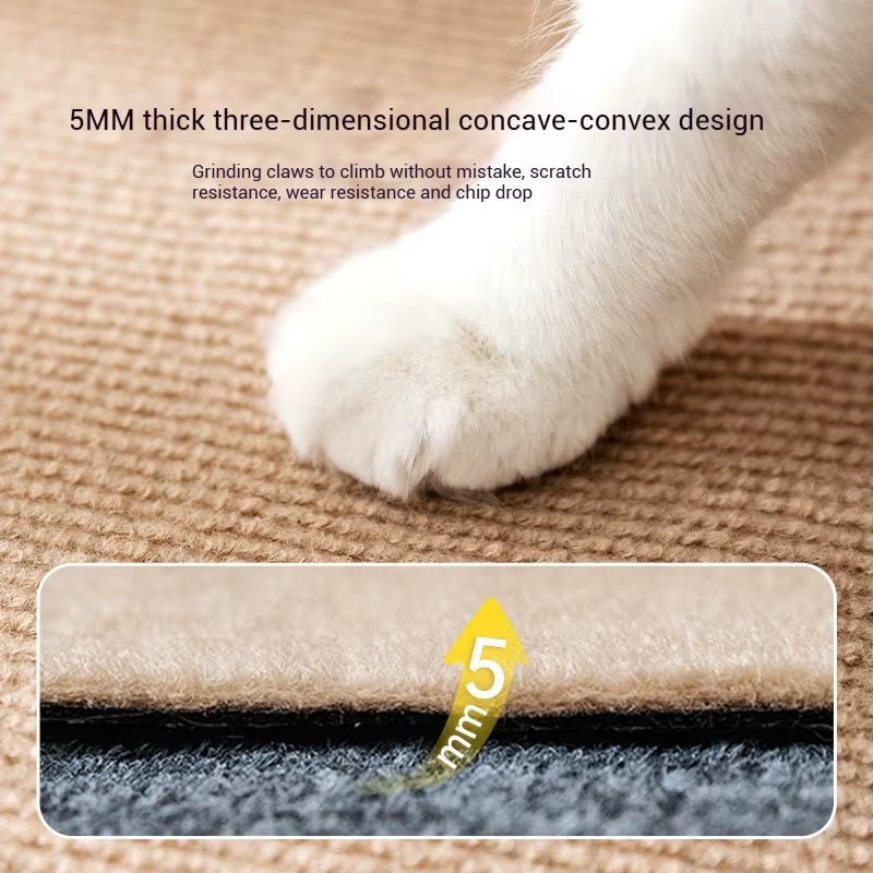 Cat Scratching Mat Self-Adhesive Trimmable Carpet Cat Scratching Post Carpet for Anti-Scratching Sofa Furniture Protection