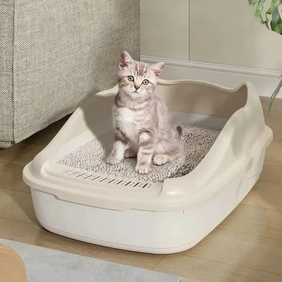 Cat Litter Box Small Size Pet Sandbox for Kitty Anti-Splash Cats Toilet