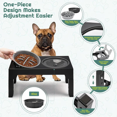 ADJUSTABLE ELEVATED DOG BOWL