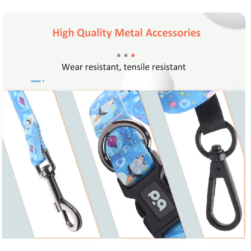 4 IN 1 DOG HARNESS COLLAR LEASH SET