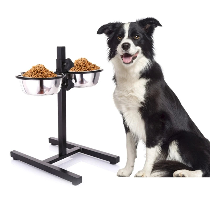 ADJUSTABLE STAINLESS STEEL DOG BOWL