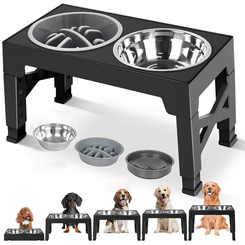 ADJUSTABLE ELEVATED DOG BOWL