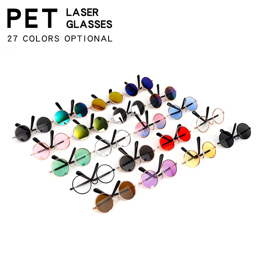 Cute Vintage round Cat Sunglasses Pet Photos Props Reflection Eyewear Glasses for Cats Small Dog Pet Dog Cat Accessories