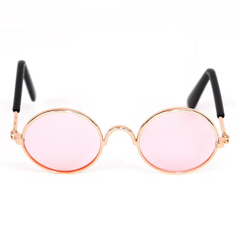 Cute Vintage round Cat Sunglasses Pet Photos Props Reflection Eyewear Glasses for Cats Small Dog Pet Dog Cat Accessories