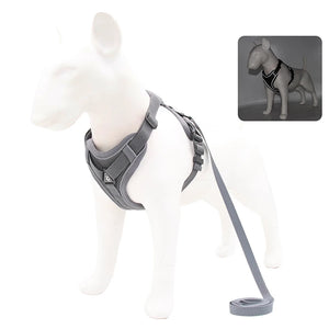 No Pull Dog Harness and Leash Set Adjustable Pet Harness Vest for Small Dogs Cats Reflective Mesh Dog Chest Strap French Bulldog